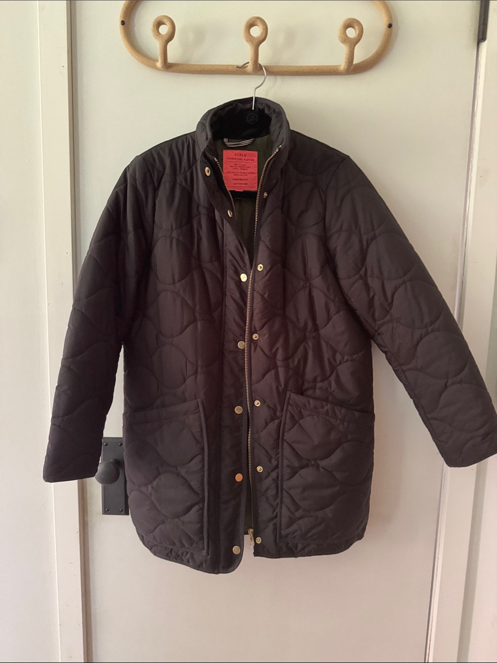 J.Crew signature puffer recycled primaloft insulation Black Quilted Jacket